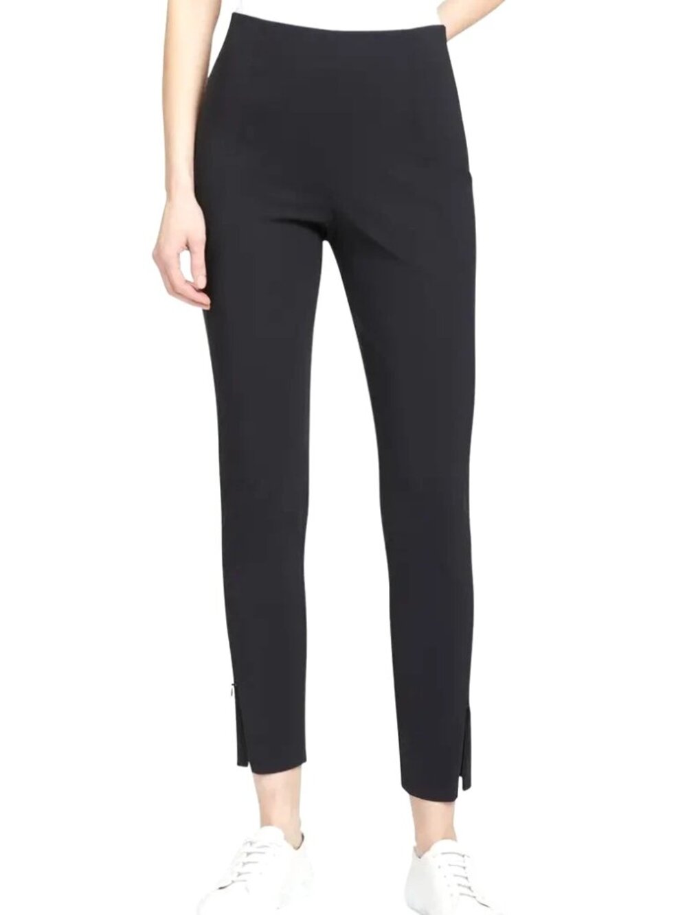 Theory Women Leggings Size XS Black Precision Ponte Seamed Zip Cuffs Pull On New